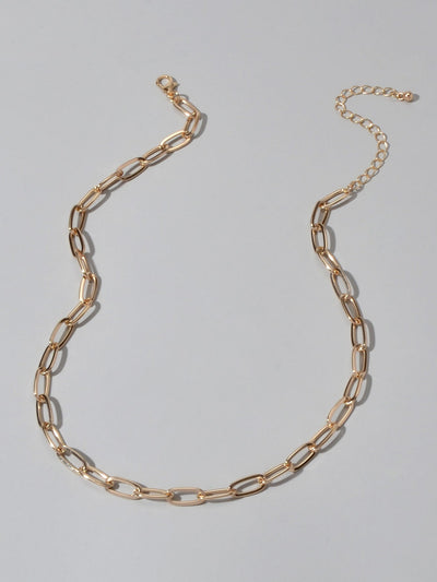 Single Rose Gold Layered Chain Necklace