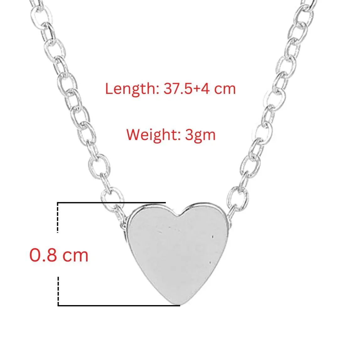 Small Heart Silver Layered Chain Necklace