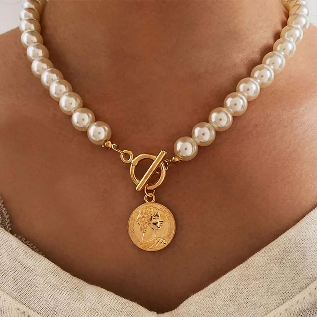 Pearly Coin Necklace