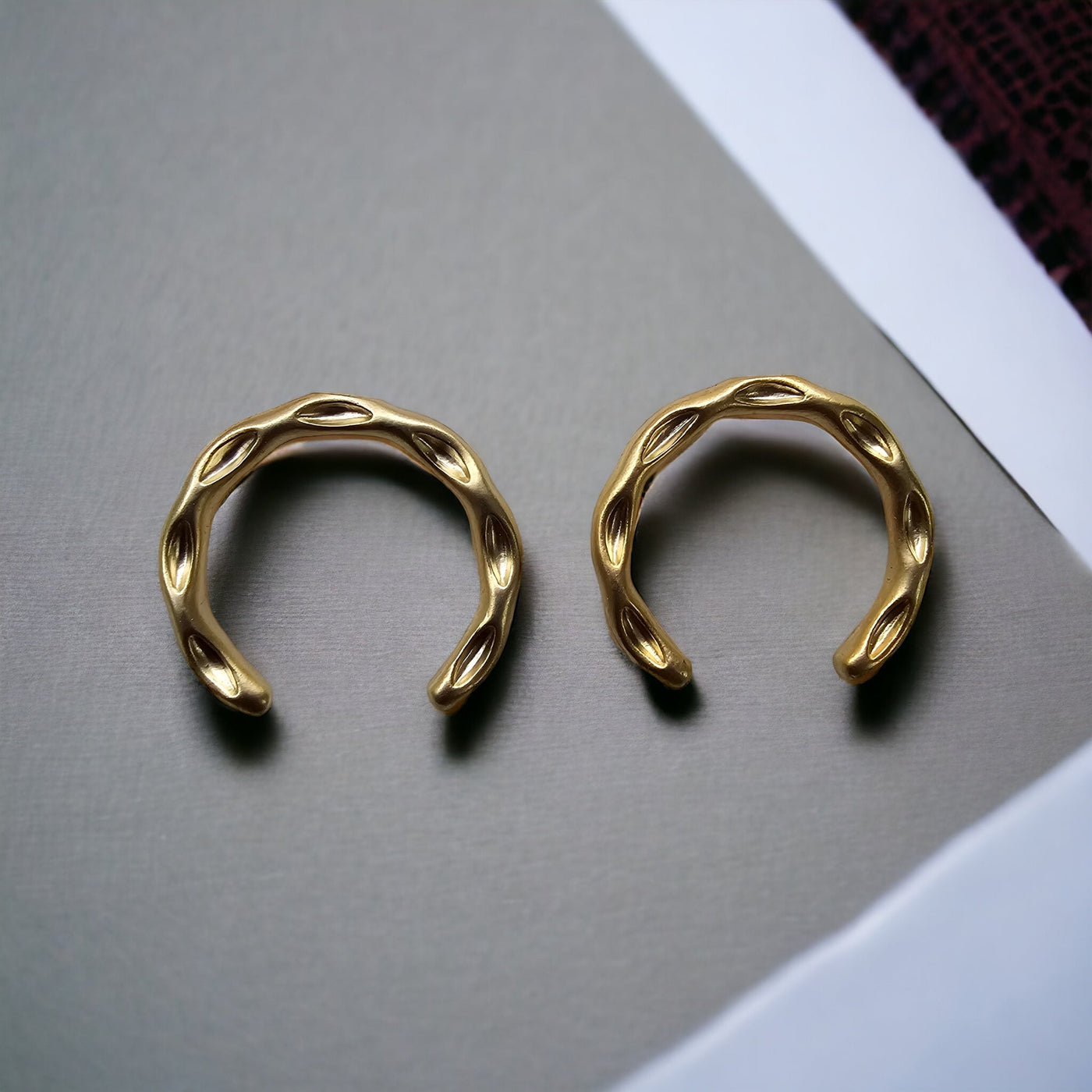 Golden Cartier Nail Earrings