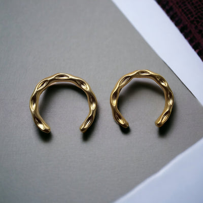 Golden Cartier Nail Earrings