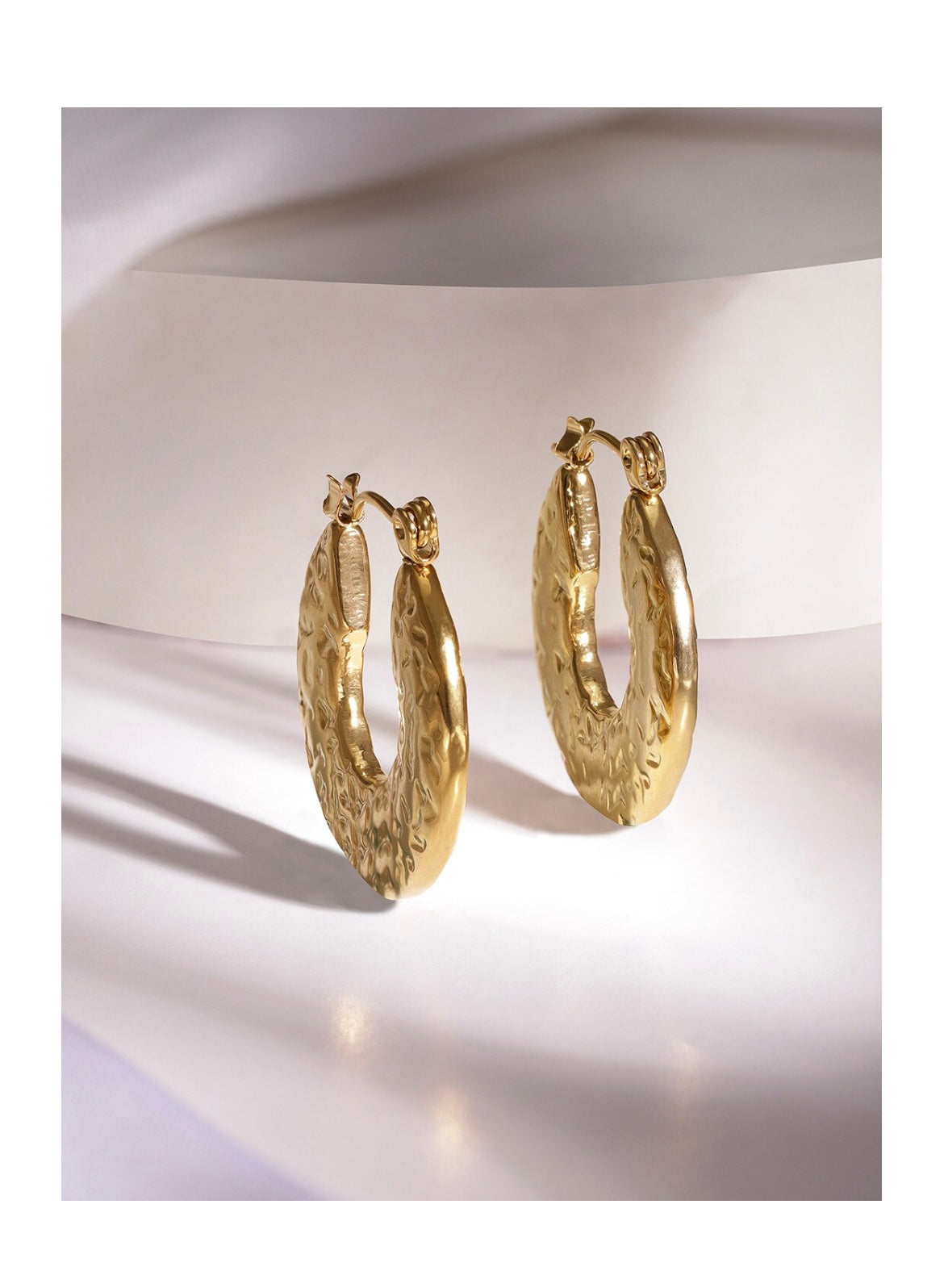 Gold Round Hoop Earrings for Her