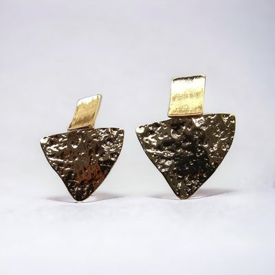 Gold Triangle Statement Earrings