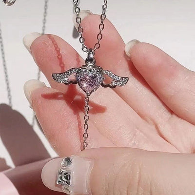 Flappy Heart Winged Necklace