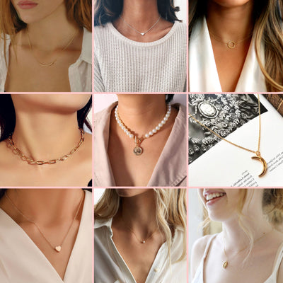 9 Necklace Combo (8 Rose Gold & 1 Silver)
